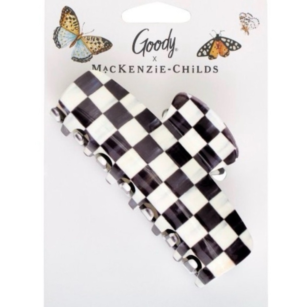 MacKenzie-Childs Black and White Checkered Hair Clip